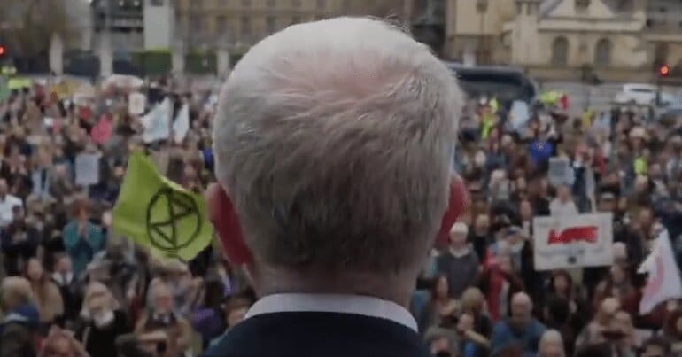 Jeremy Corbyn at protest