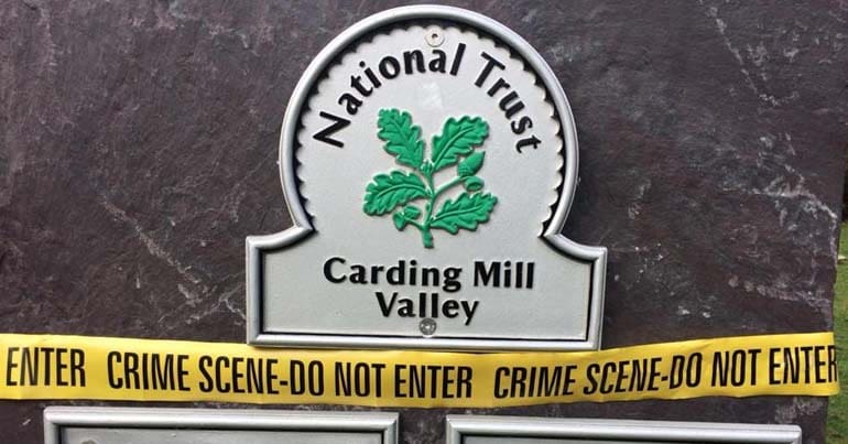National Trust sign with crime scene tape