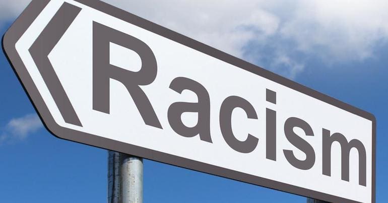 Racism road sign