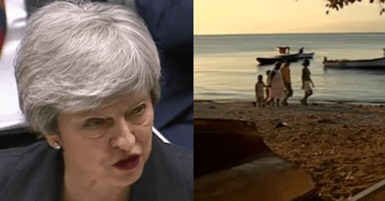 Theresa May and Chagos Island shot