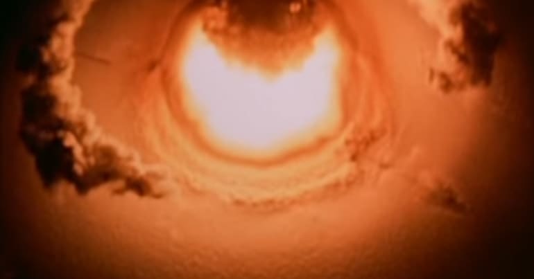 Castle Bravo nuclear explosion bikini The Big One birds eye view