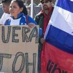 Anti-government protesters in Honduras.