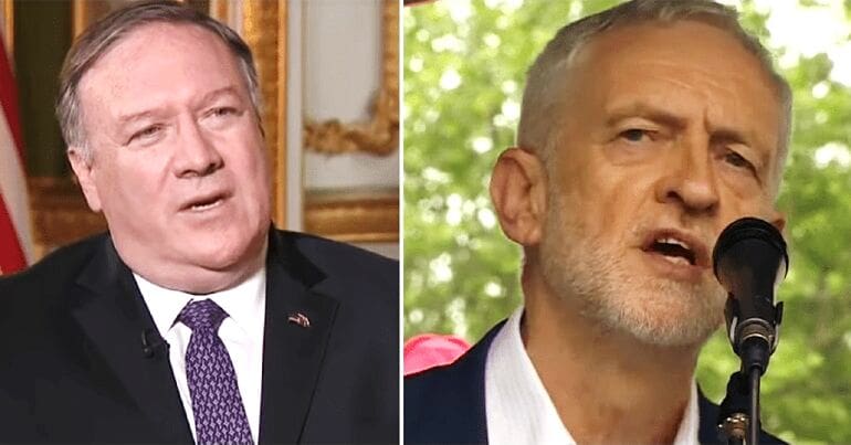 Mike Pompeo and Jeremy Corbyn