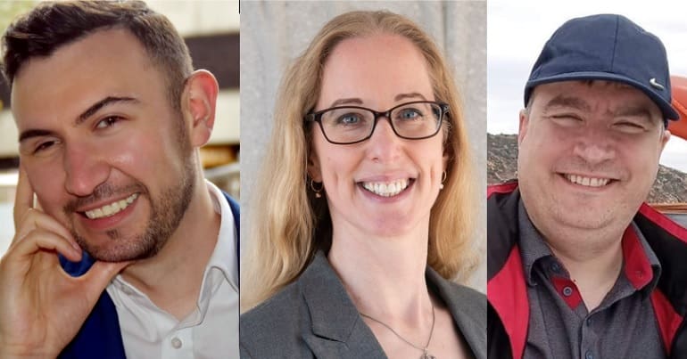 Scottish Green Party leadership candidates - Guy Ingerson, Lorna Slater and Graham Kerr