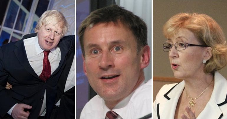 Boris Johnson, Jeremy Hunt and Andrea Leadsom