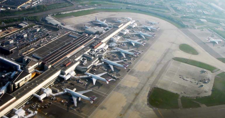 Aerial view of Heathrow airport