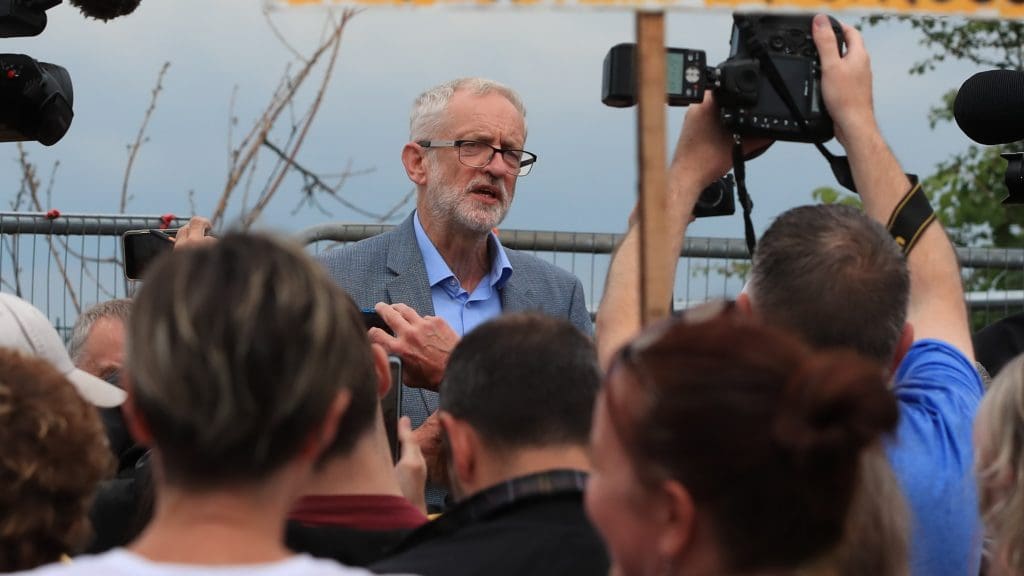 Jeremy Corbyn at Preston New Road, Lancashire