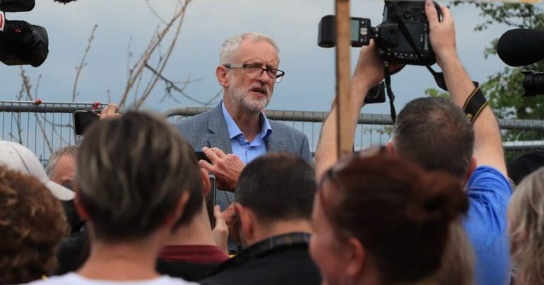 Jeremy Corbyn at Preston New Road, Lancashire