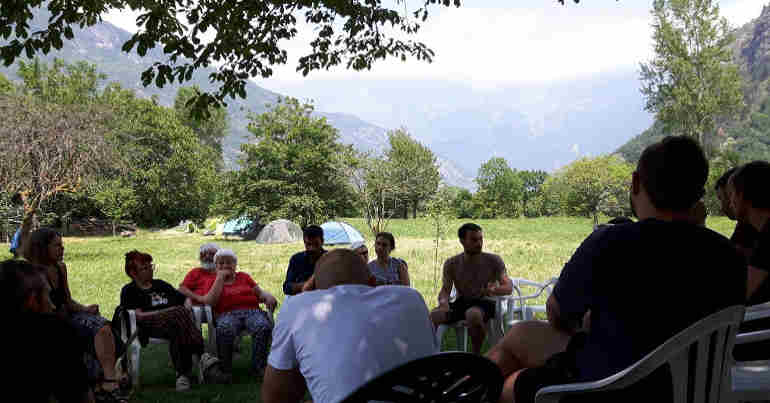 Activist gather at the MRGA gdathering in Val de Susa