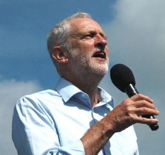 Jeremy Corbyn and Panorama logo