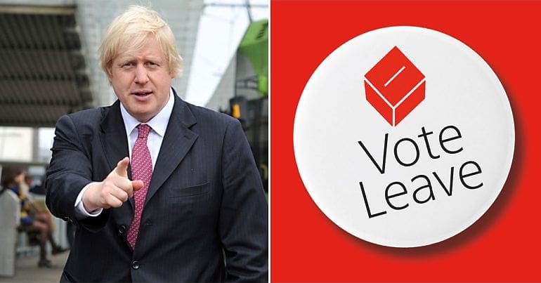 Boris Johnson and Vote Leave logo
