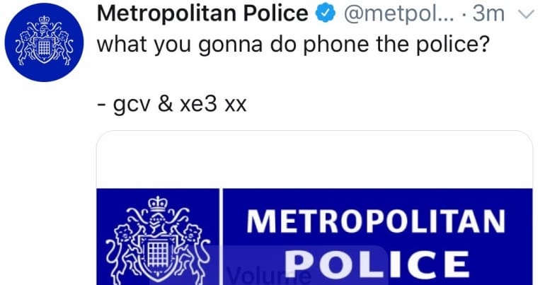 Image of Met Police website hack