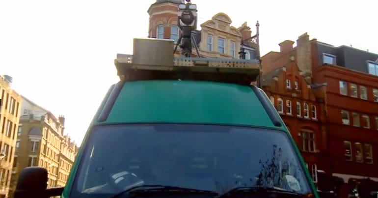 Van with facial recognition camera