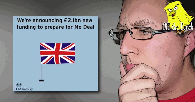 A confused man and the Treasury's promise to provide £2.1bn for no-deal Brexit planning