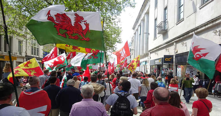 March for Welsh Independence organised by AUOB Cymru, May 2019