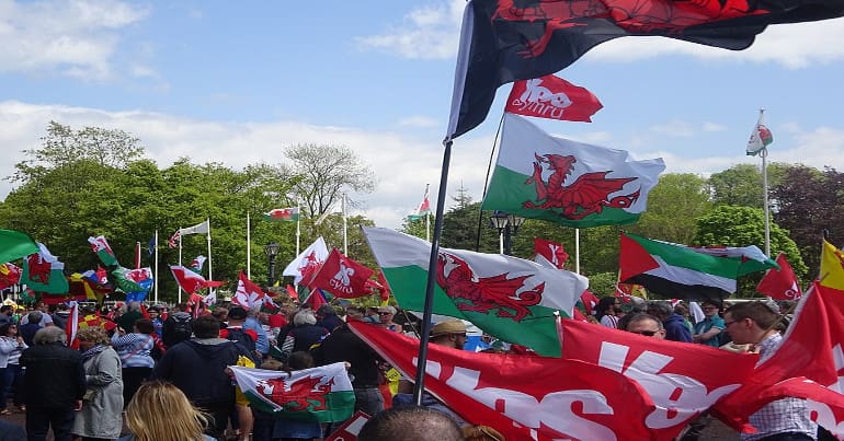 March for Welsh Independence organised by AUOB Cymru