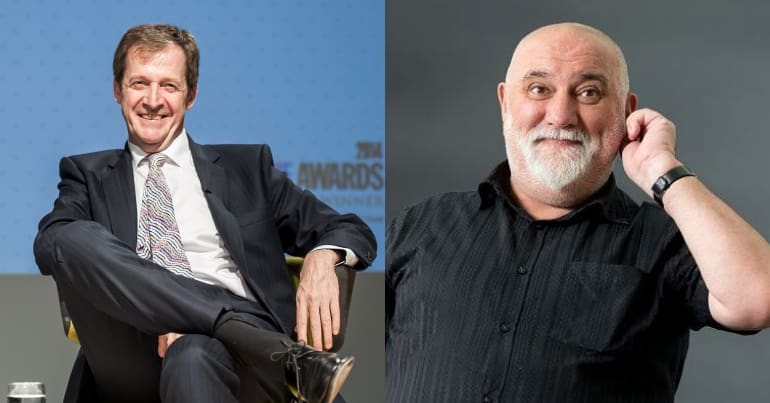 Alastair Campbell and Alexei Sayle