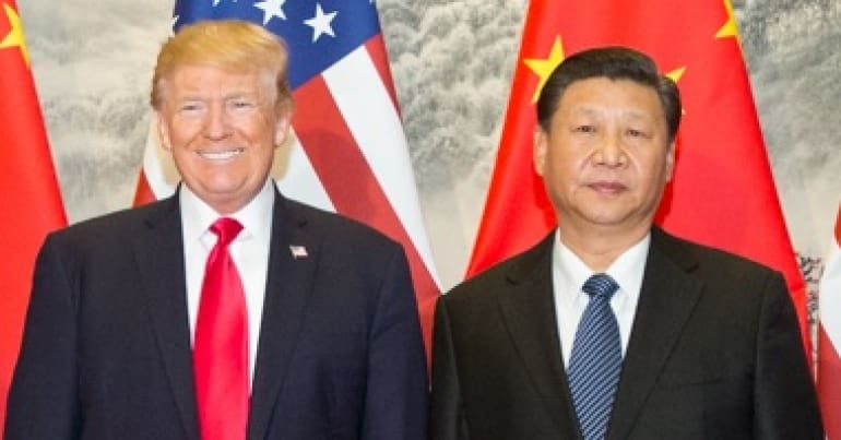 Donald Trump with President Xi Ping in China in 2017
