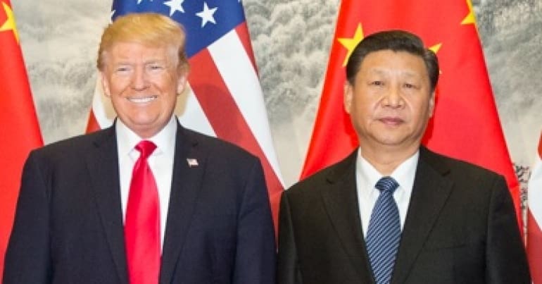 Donald Trump with President Xi Ping in China in 2017