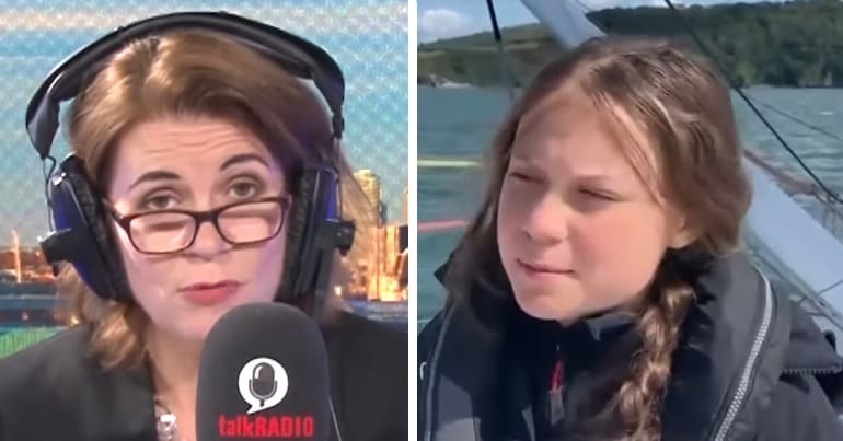 Julia Hartley-Brewer and Greta Thunberg