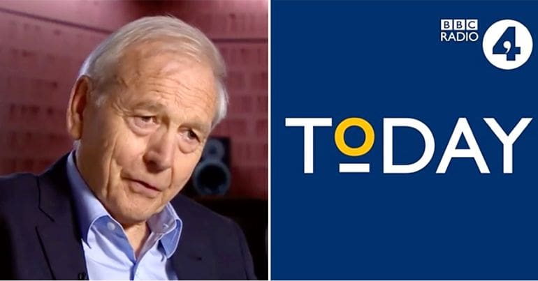 John Humphrys and the Today programme logo