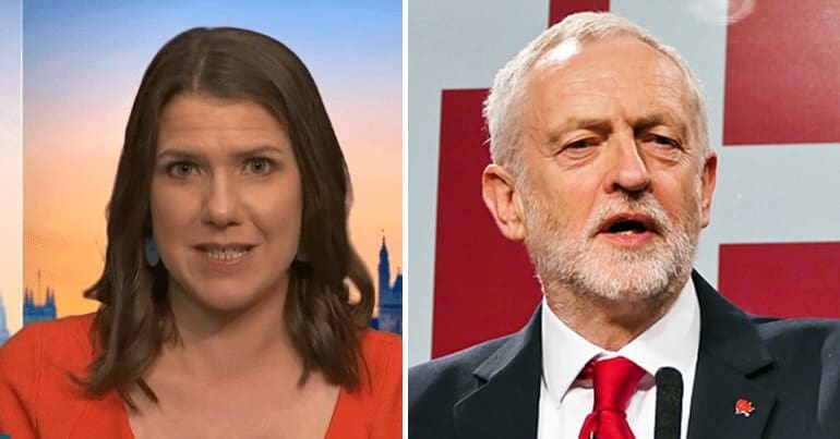 Jo Swinson and Jeremy Corbyn