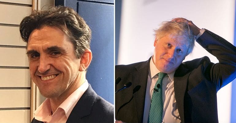 Stephen McGann and Boris Johnson