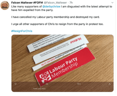 Ruined Labour membership card