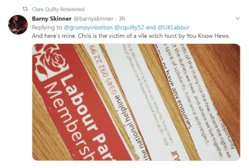 Ruined Labour membership card