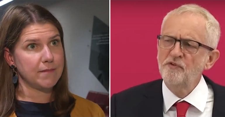 Jo Swinson and Jeremy Corbyn