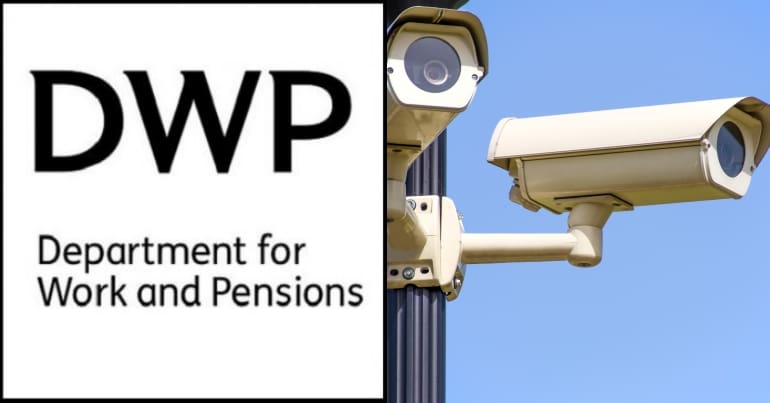 DWP logo and CCTV