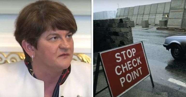 Arlene Foster and a border checkpoint