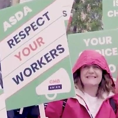 People supporting Asda protests