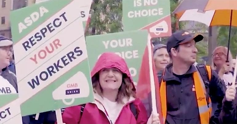 People supporting Asda protests