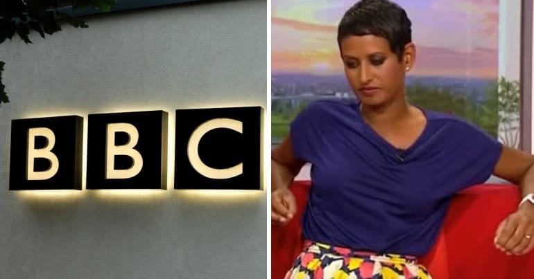 BBC logo and Naga Munchetty