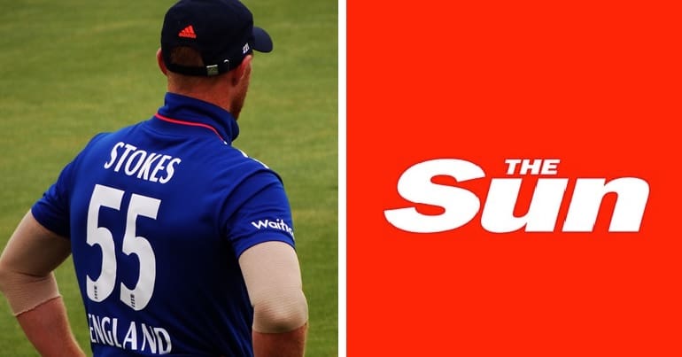 Ben Stokes and the Sun logo