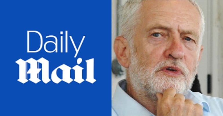 Mail logo and Jeremy Corbyn