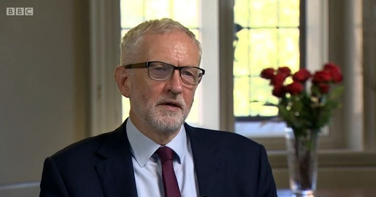 Jeremy Corbyn in BBC interview