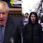 Boris Johnson Protesting workers