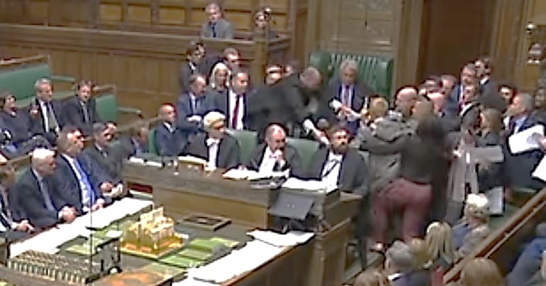 MPs protest in parliament
