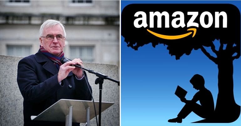 John McDonnell and Amazon logo