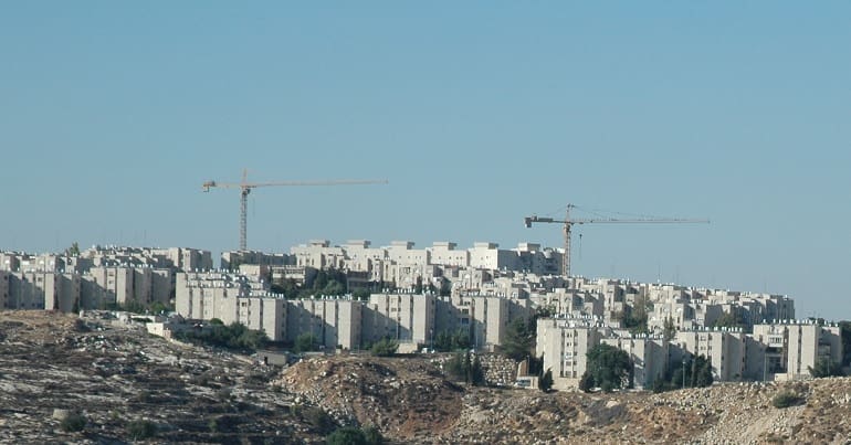 Settlements being built in the West Bank