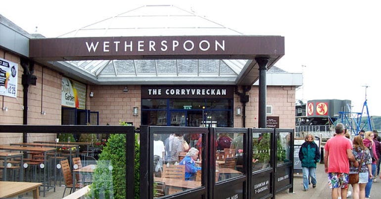 Outside Wetherspoon pub