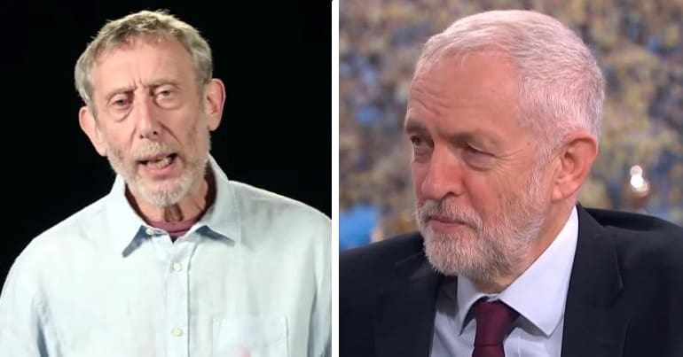 Michael Rosen and Jeremy Corbyn