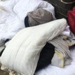 Homeless person sleeping on the streets