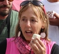 Medea Benjamin and Iranian Flag