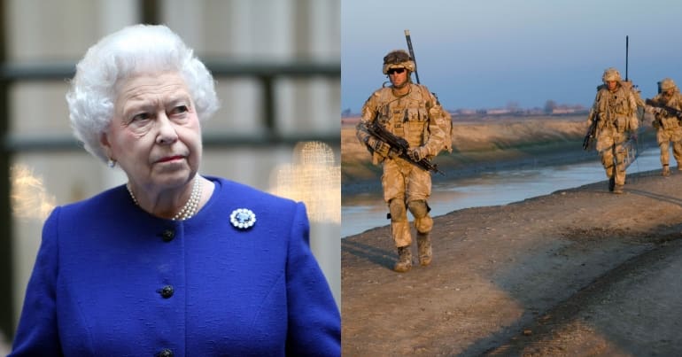Queen and British soldiers in Afghanistan