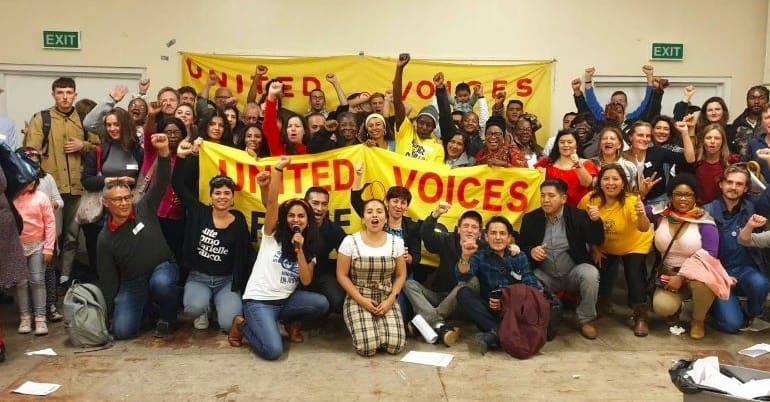 United Voices of the World strikers