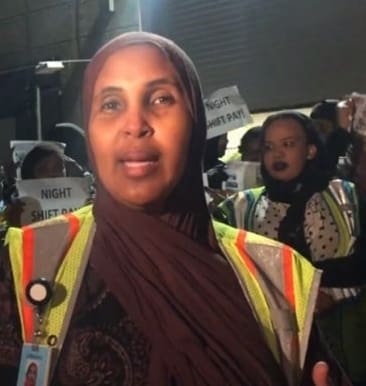 fadumo Yusuf Amazon worker Amazon logo