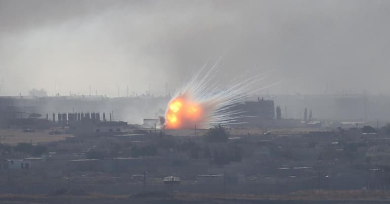 Turkey bombs Syrian village